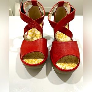 Fly London Red Wedge shoes